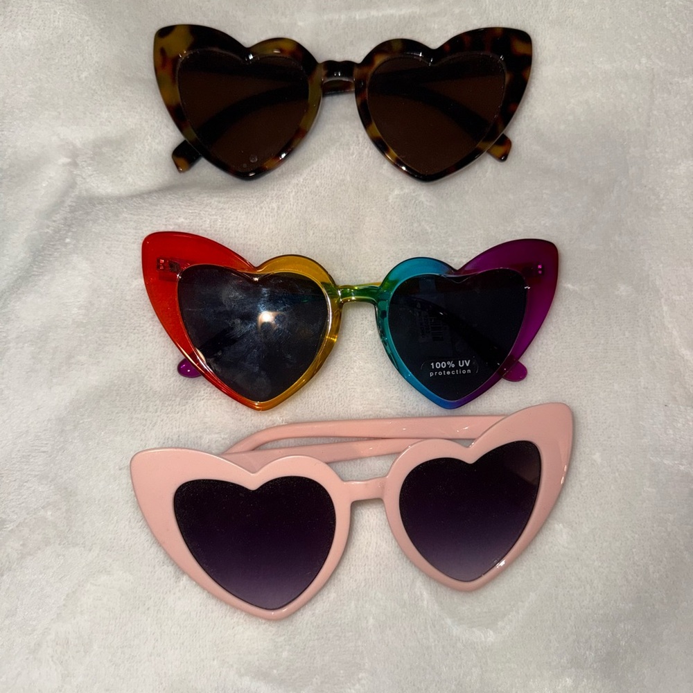 Heart-Shaped Sunglasses Trio